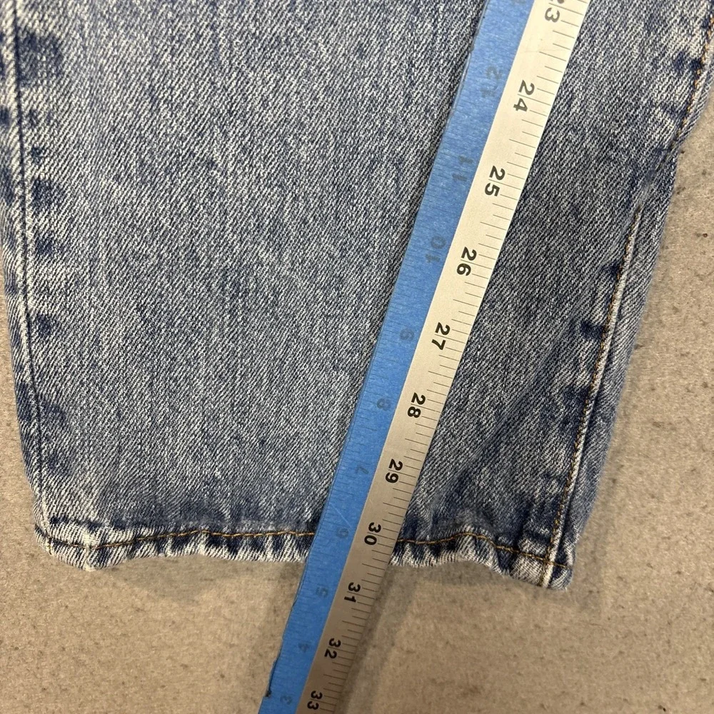 Levis 501 Jeans Mens 34x32 Blue Light Wash Regular Straight Button Fly